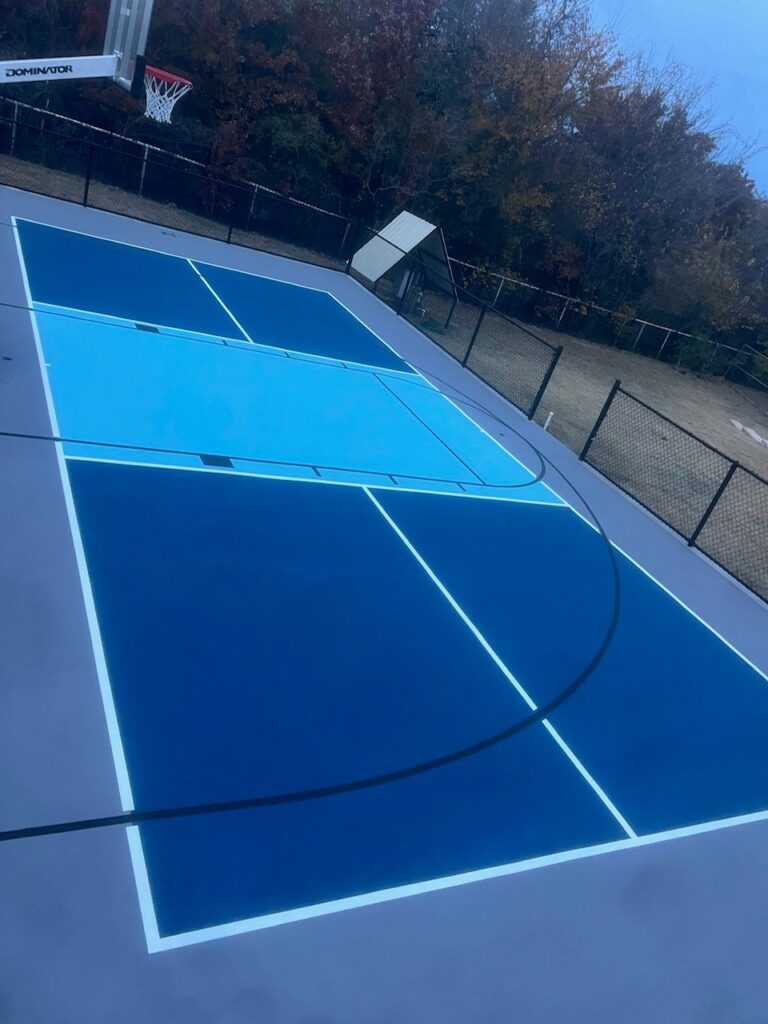 basketball court blue