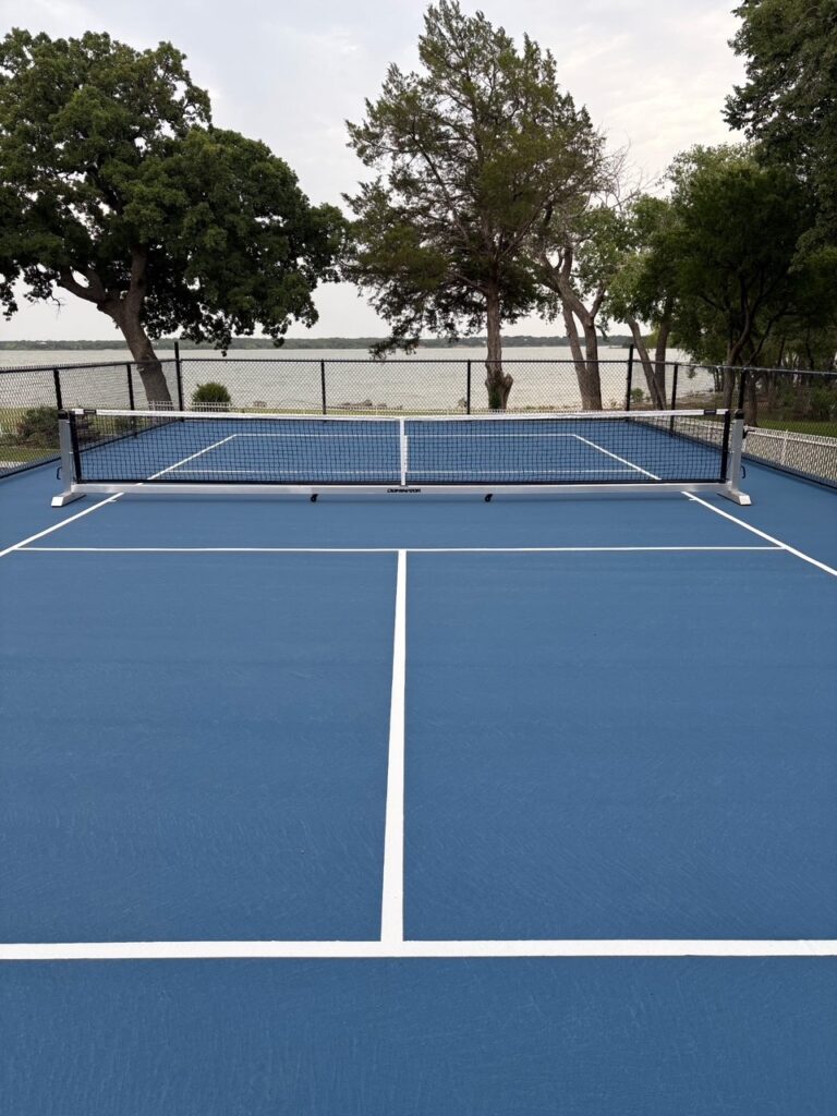 pickleball court by the lake